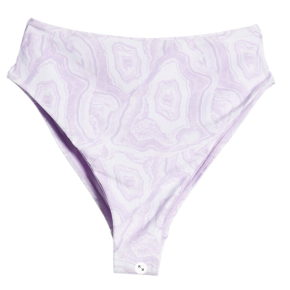 Topshop High Waist Bikini Bottom Light Purple Swirl Size 4